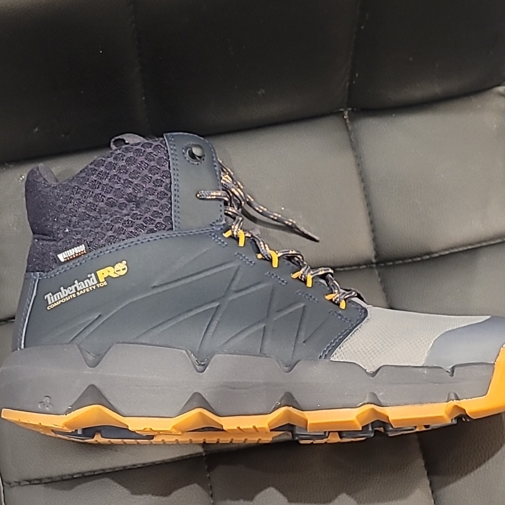 Timberland PRO Gray and Yellow Outdoor Boots with Durable Design